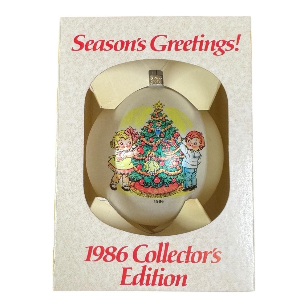 Campbell Soup Kids Christmas‎ White Ball Ornament 1986 Collector Edition w Box